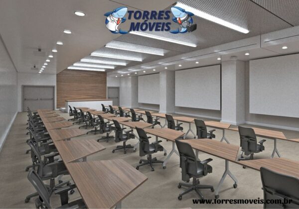 Mesa para salas de treinamento Torres Móvil