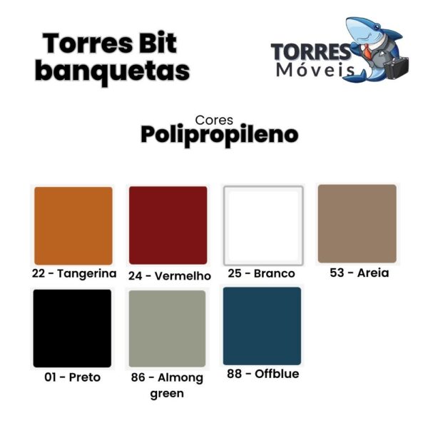 Torres Bit banquetas Cores polipropileno