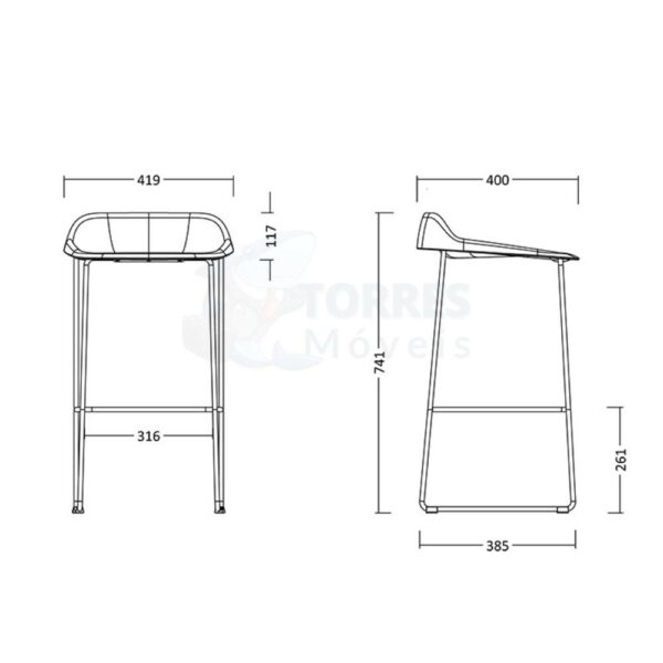 banqueta baixa Torres BIT medidas